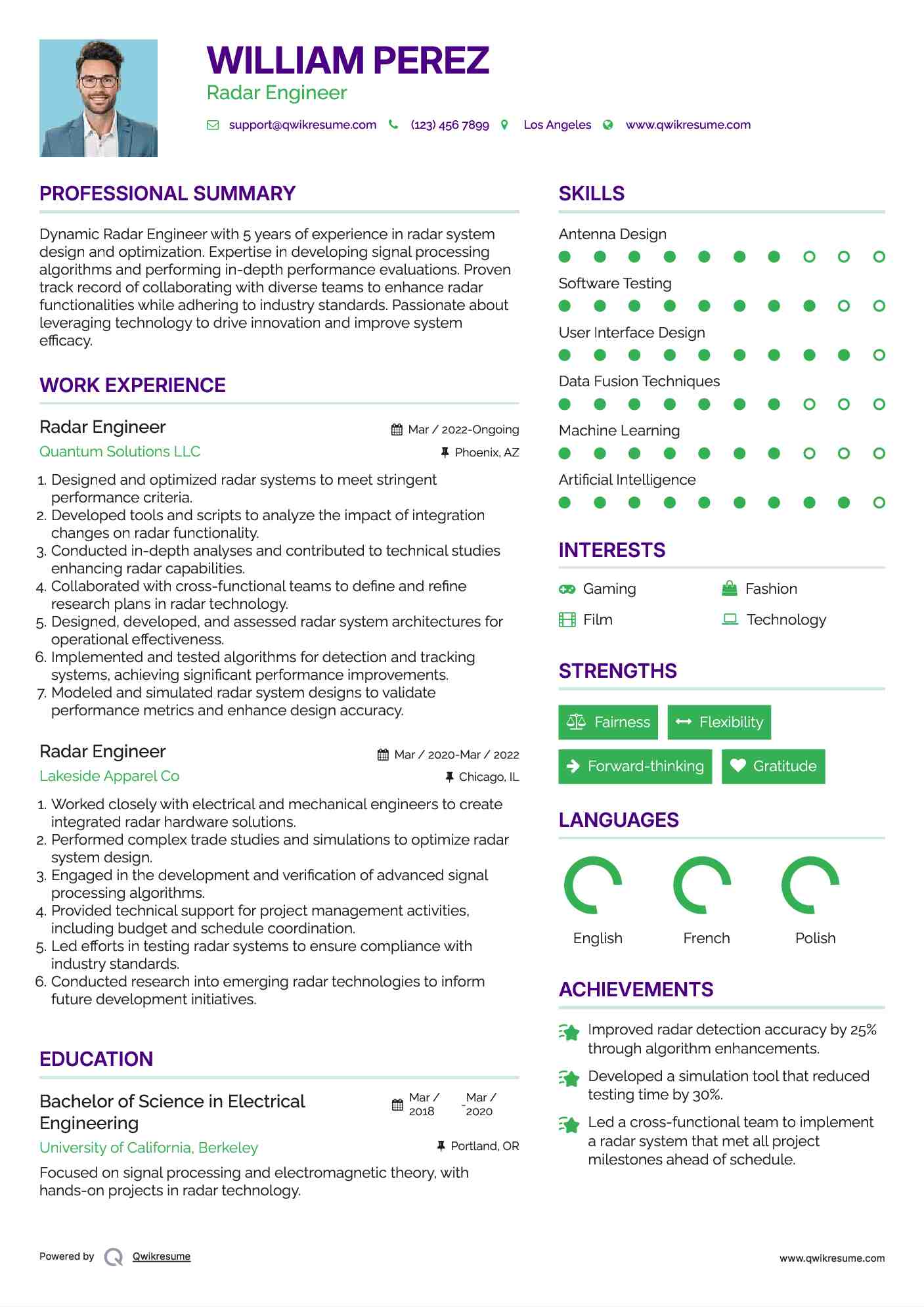 Radar Engineer Resume Template