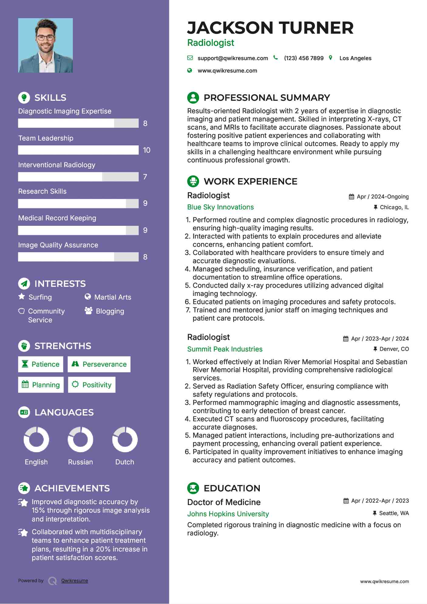 Radiologist Resume Template