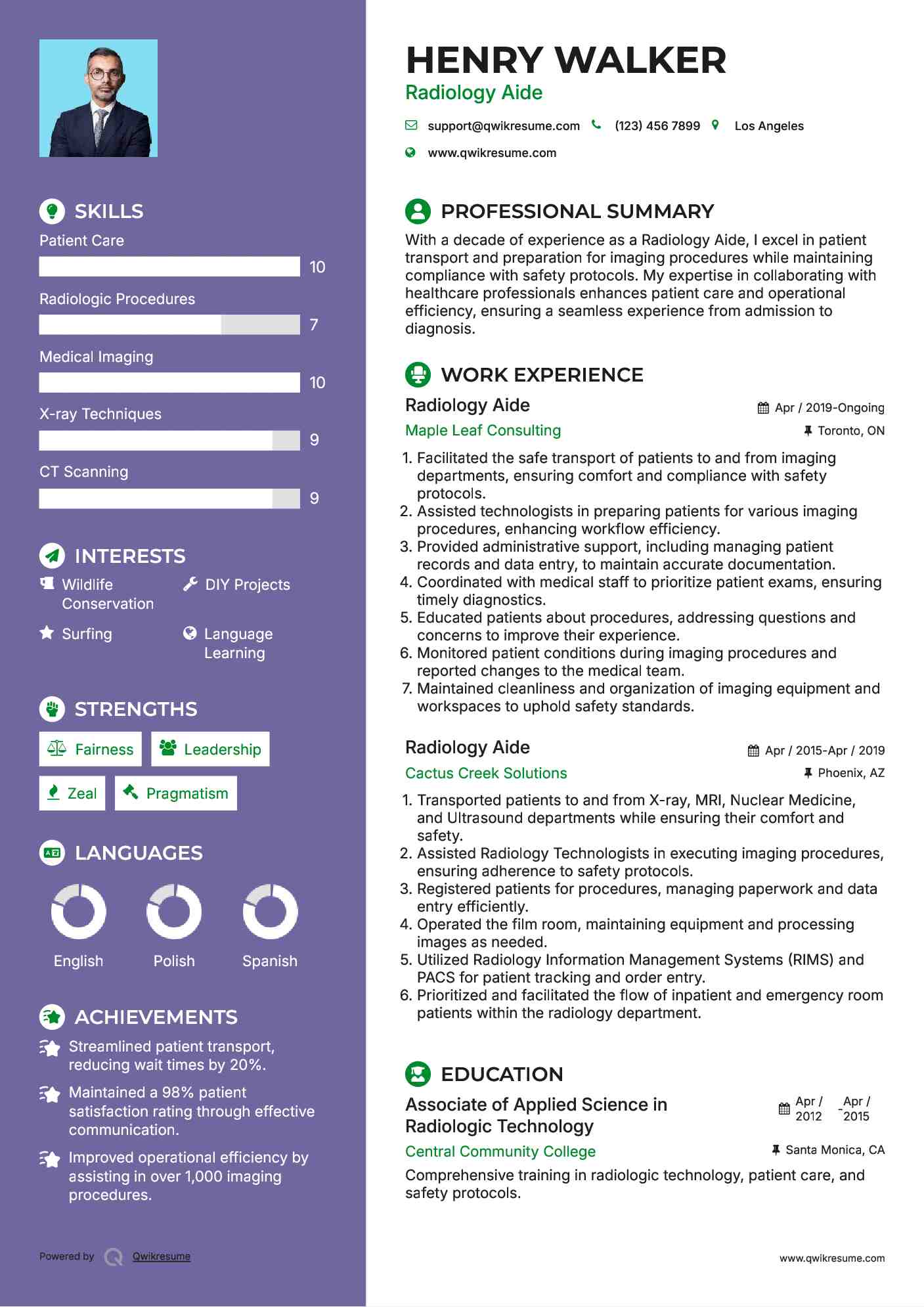 Radiology Aide Resume Format