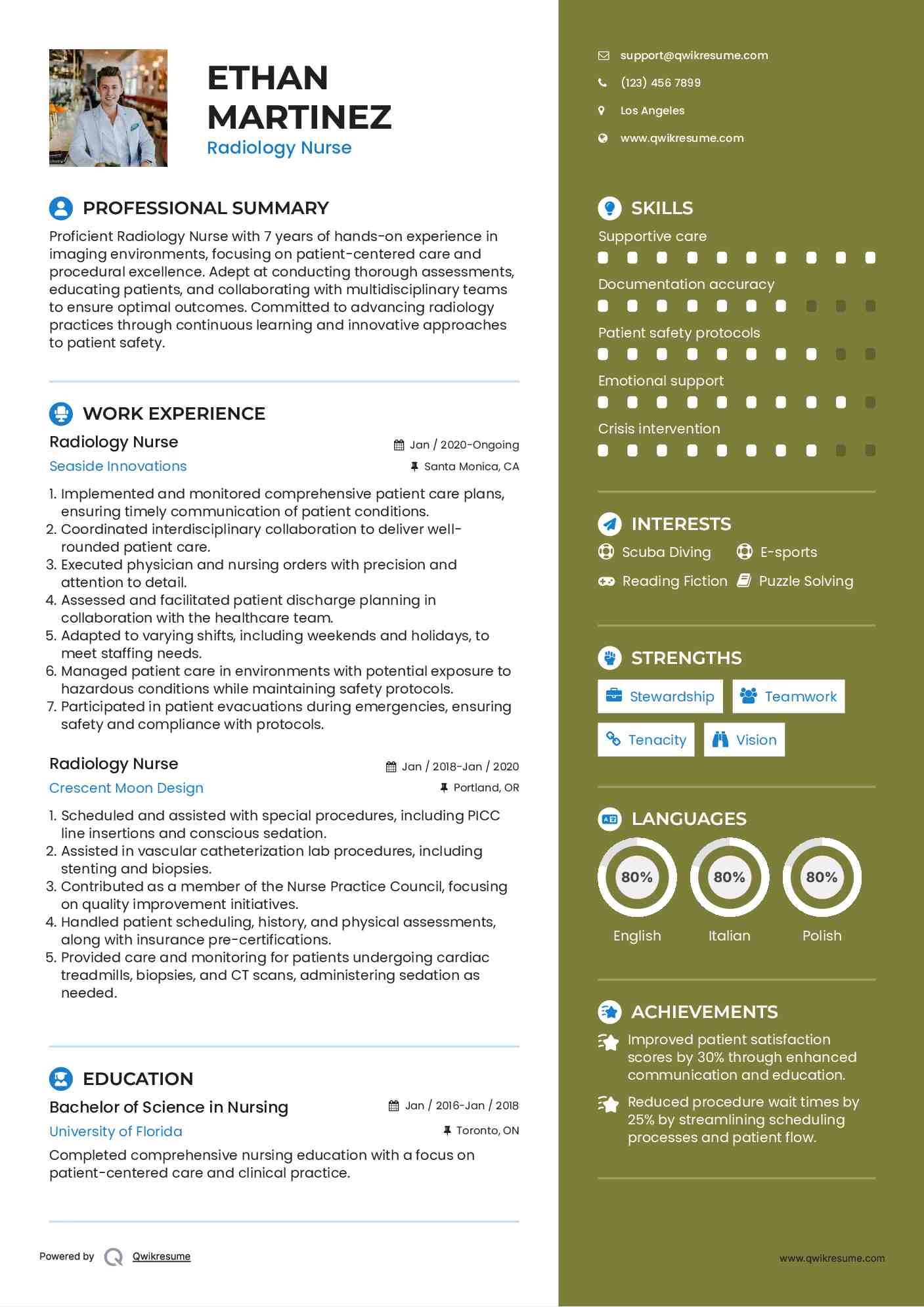 Radiology Nurse Resume Example