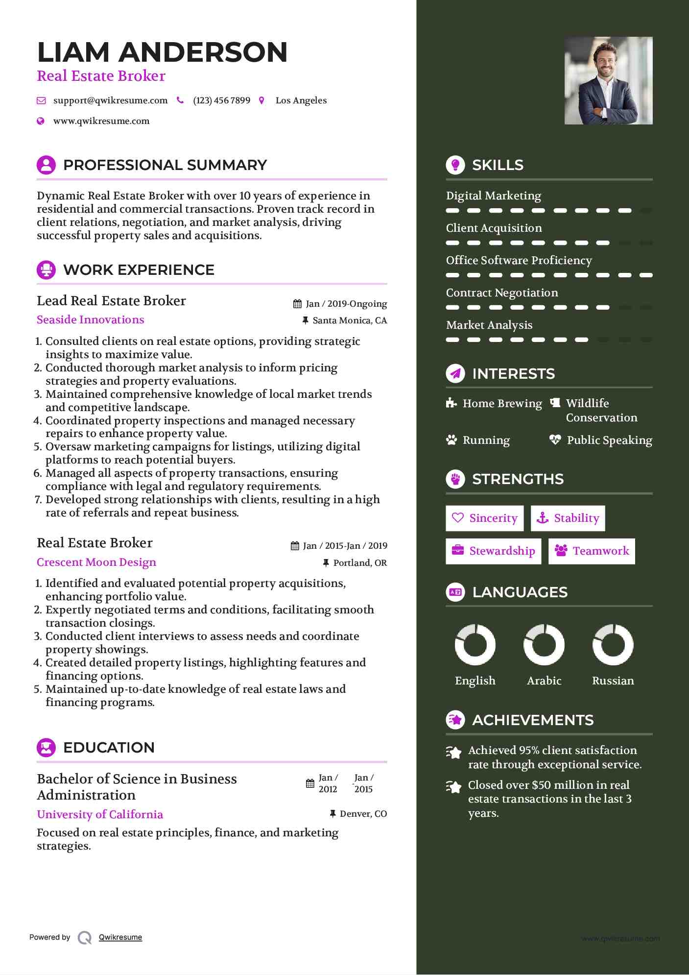 Real Estate Broker Resume