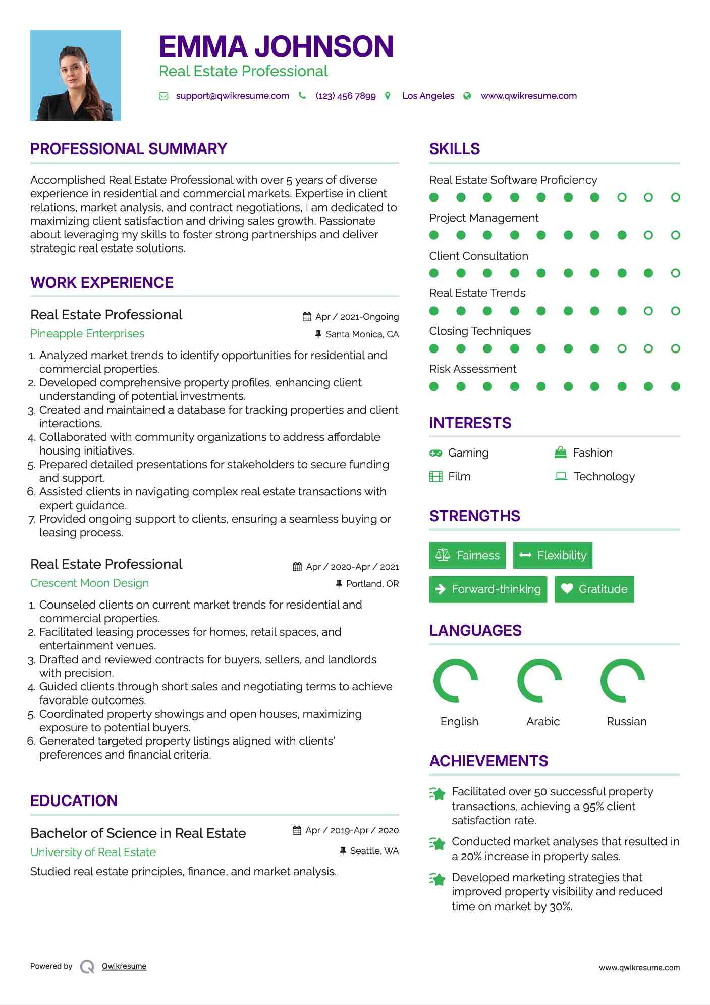 Real Estate Professional Resume Template
