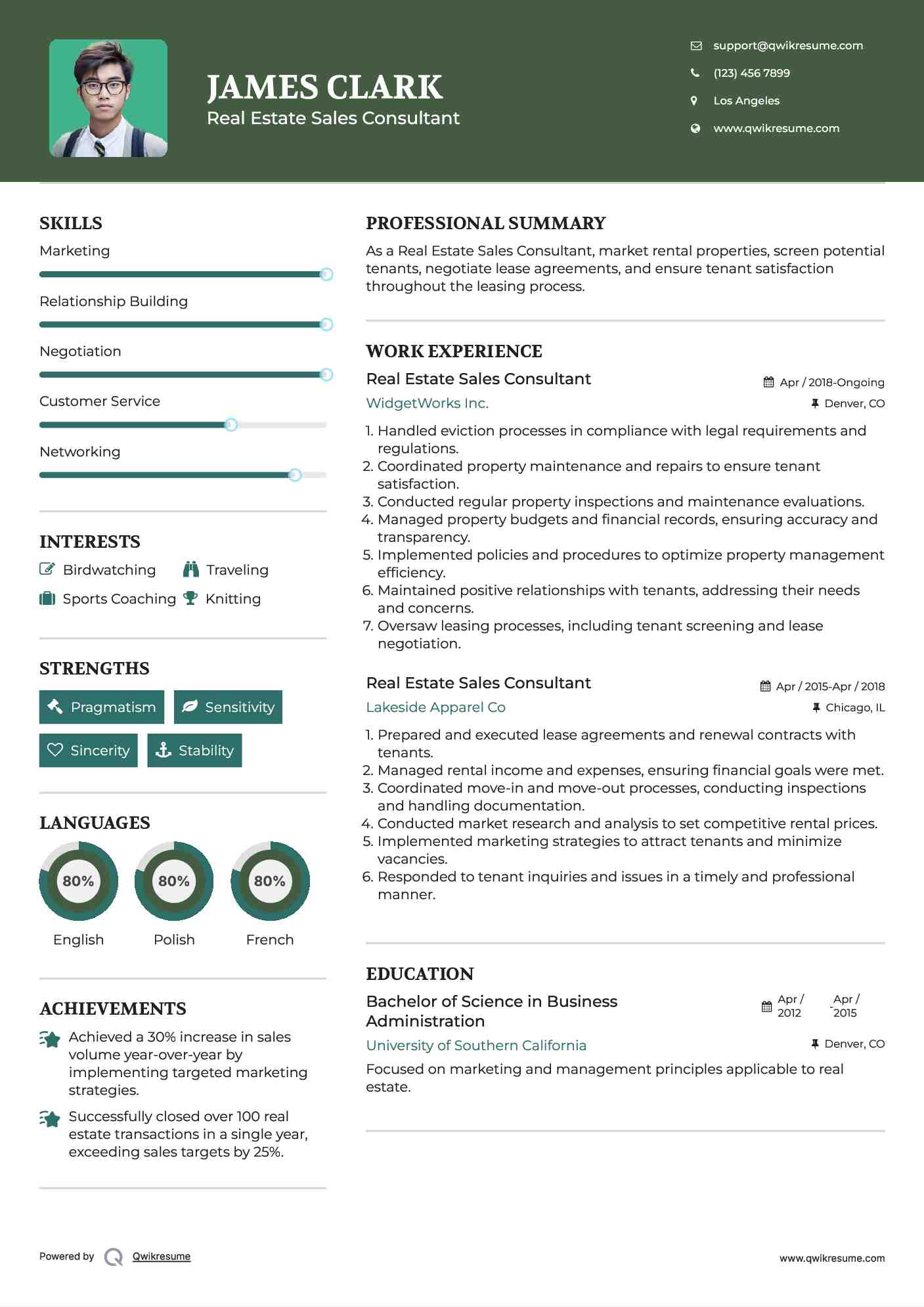 Real Estate Sales Consultant Resume Format