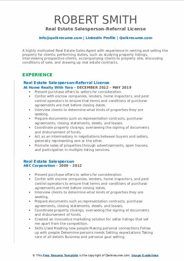 Real Estate Salesperson Resume - Real Estate Salesperson 1569171705 Pdf 
