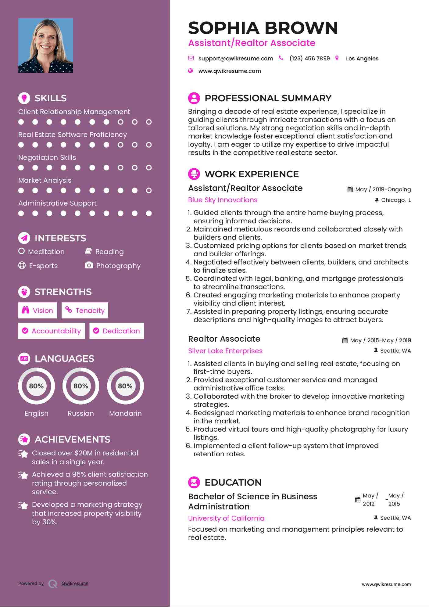 Assistant/Realtor Associate Resume Template