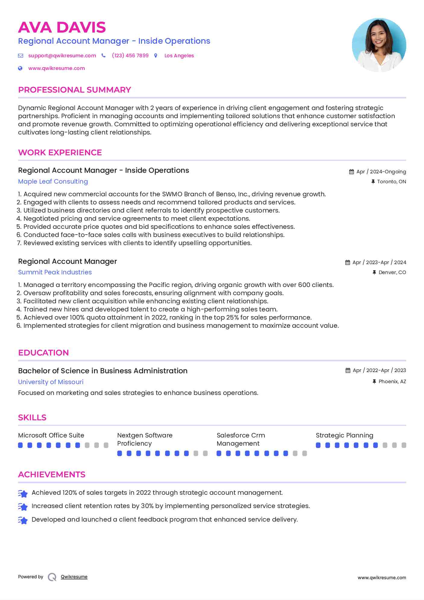 regional-account-manager-resume-samples-qwikresume