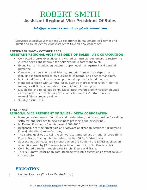 Regional Vice President Of Sales - Regional Vice President Of Sales 1588057733 Pdf 