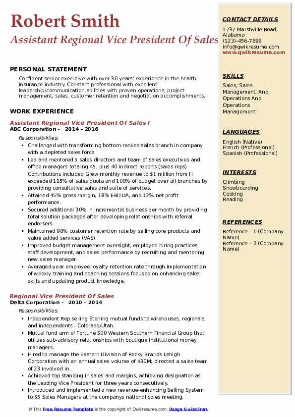 Regional Vice President Of Sales - Regional Vice President Of Sales 1588057935 Pdf 