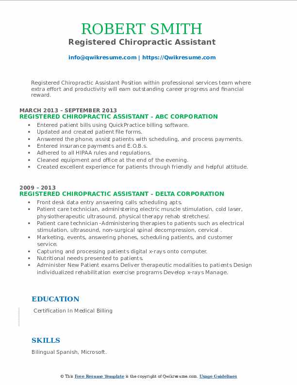 Registered Chiropractic Assistant - Registered Chiropractic Assistant 1644402543 Pdf 
