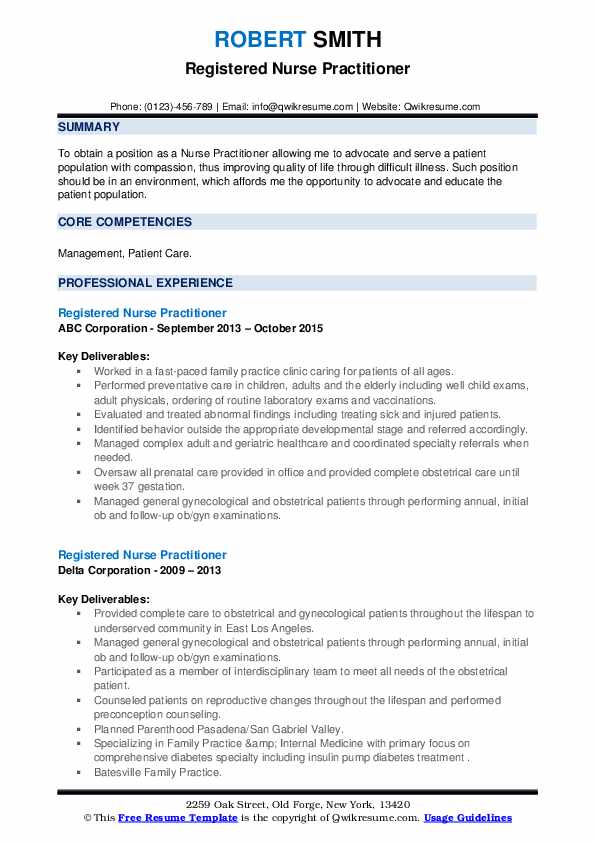 Registered Nurse Practitioner Resume - Registered Nurse Practitioner 1591764618 Pdf 