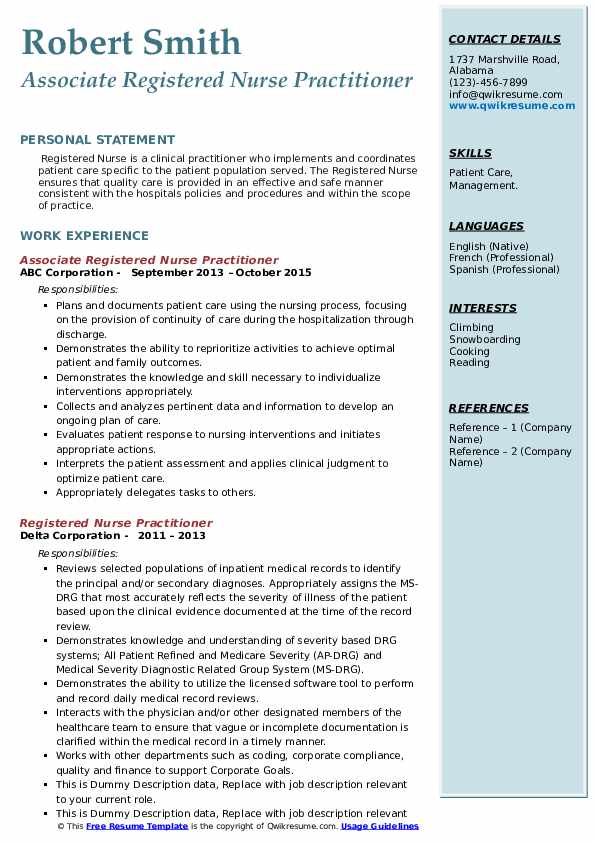 Registered Nurse Practitioner Resume - Registered Nurse Practitioner 1591765292 Pdf 