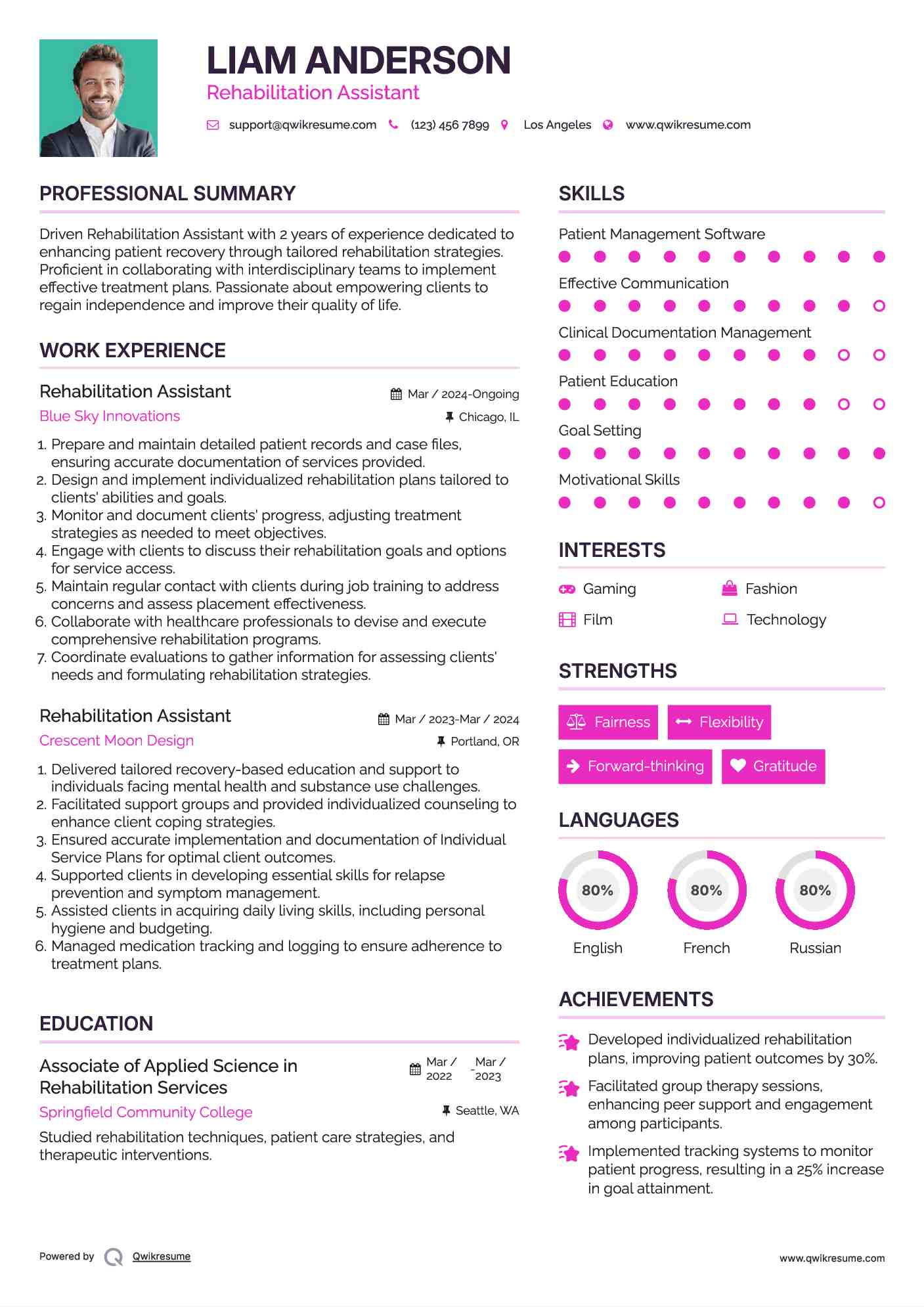 Rehabilitation Assistant Resume Format