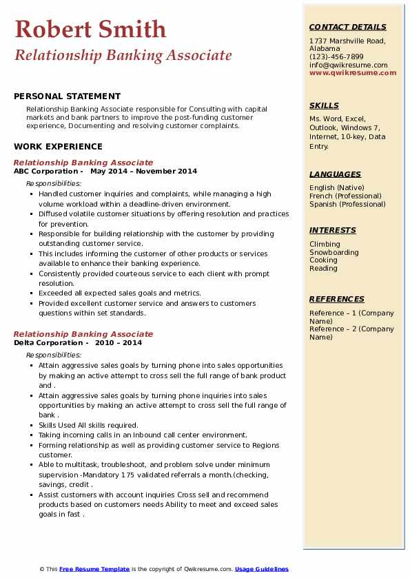 Relationship Banking Associate - Relationship Banking Associate 1642442111 Pdf 