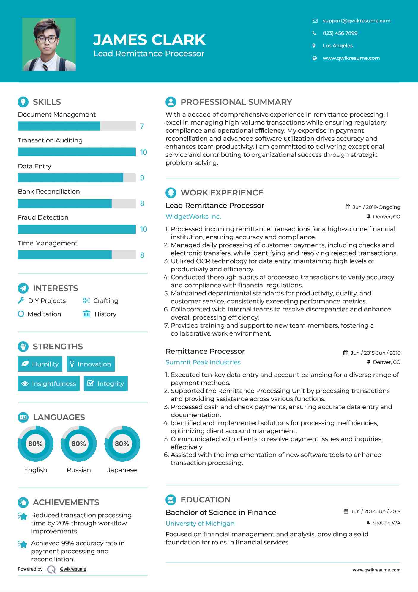 Remittance Processor Job Description 10+ Remittance Processor Resume Samples & Templates for 2025