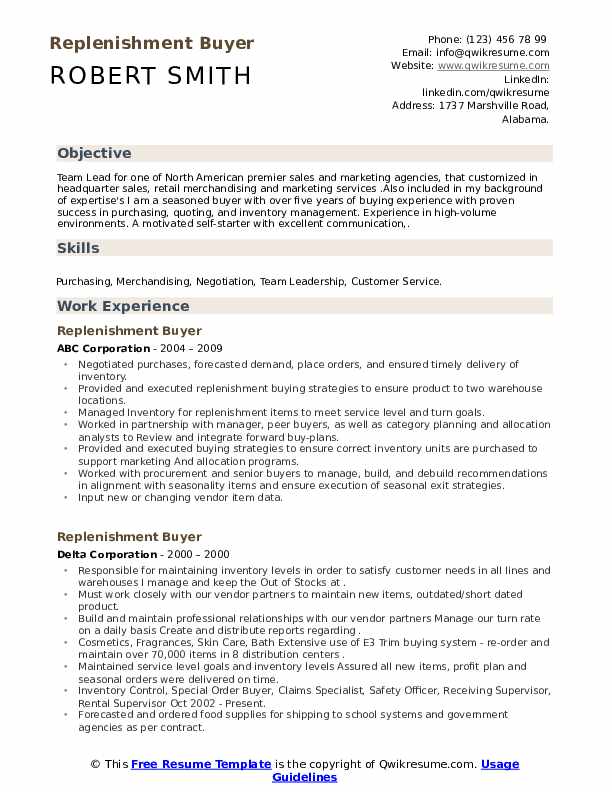 Replenishment Buyer Resume Samples - Replenishment Buyer 1656225116 Pdf 