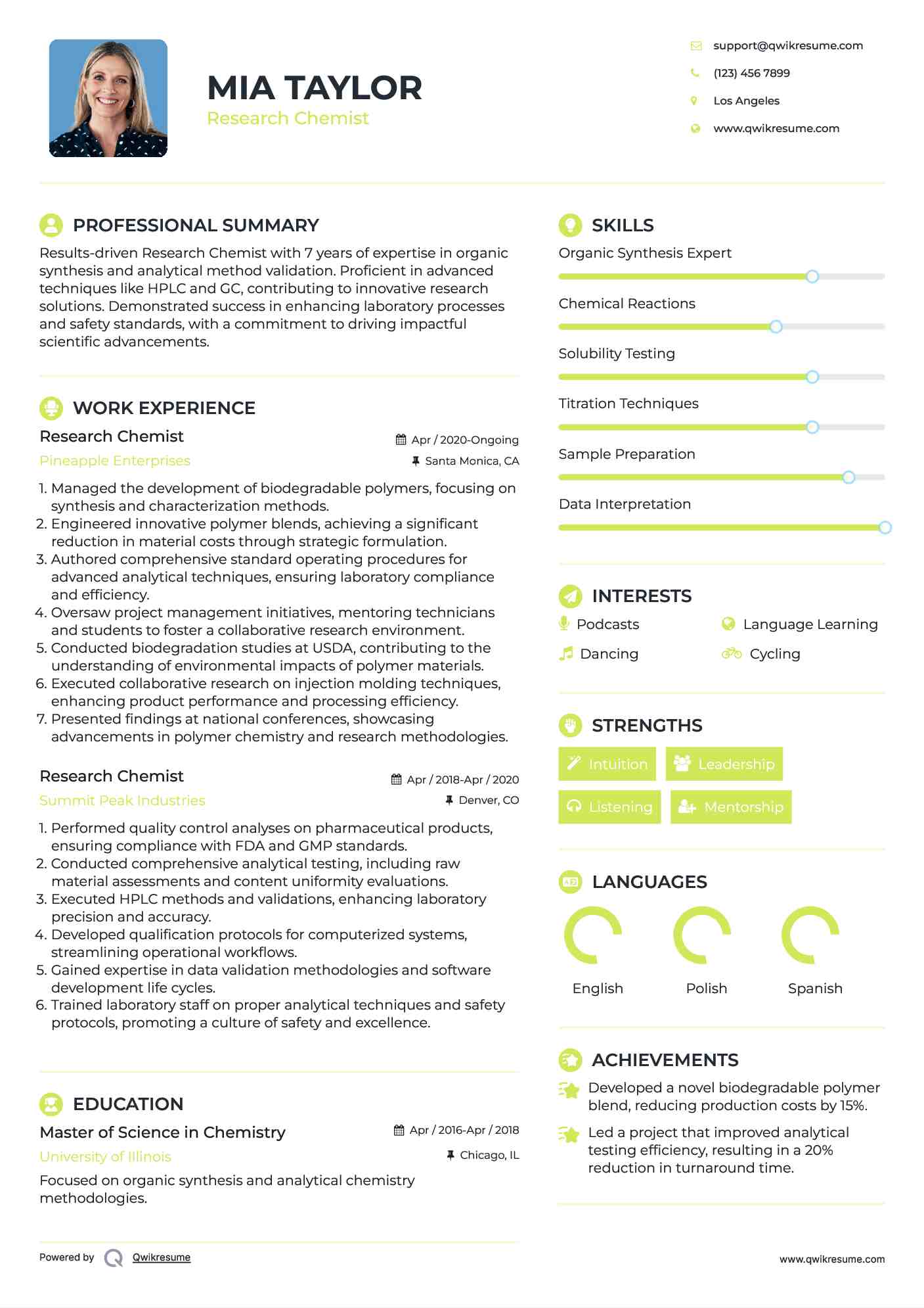 10 Research Chemist Resume Samples - Research Chemist 1574152445 Pdf