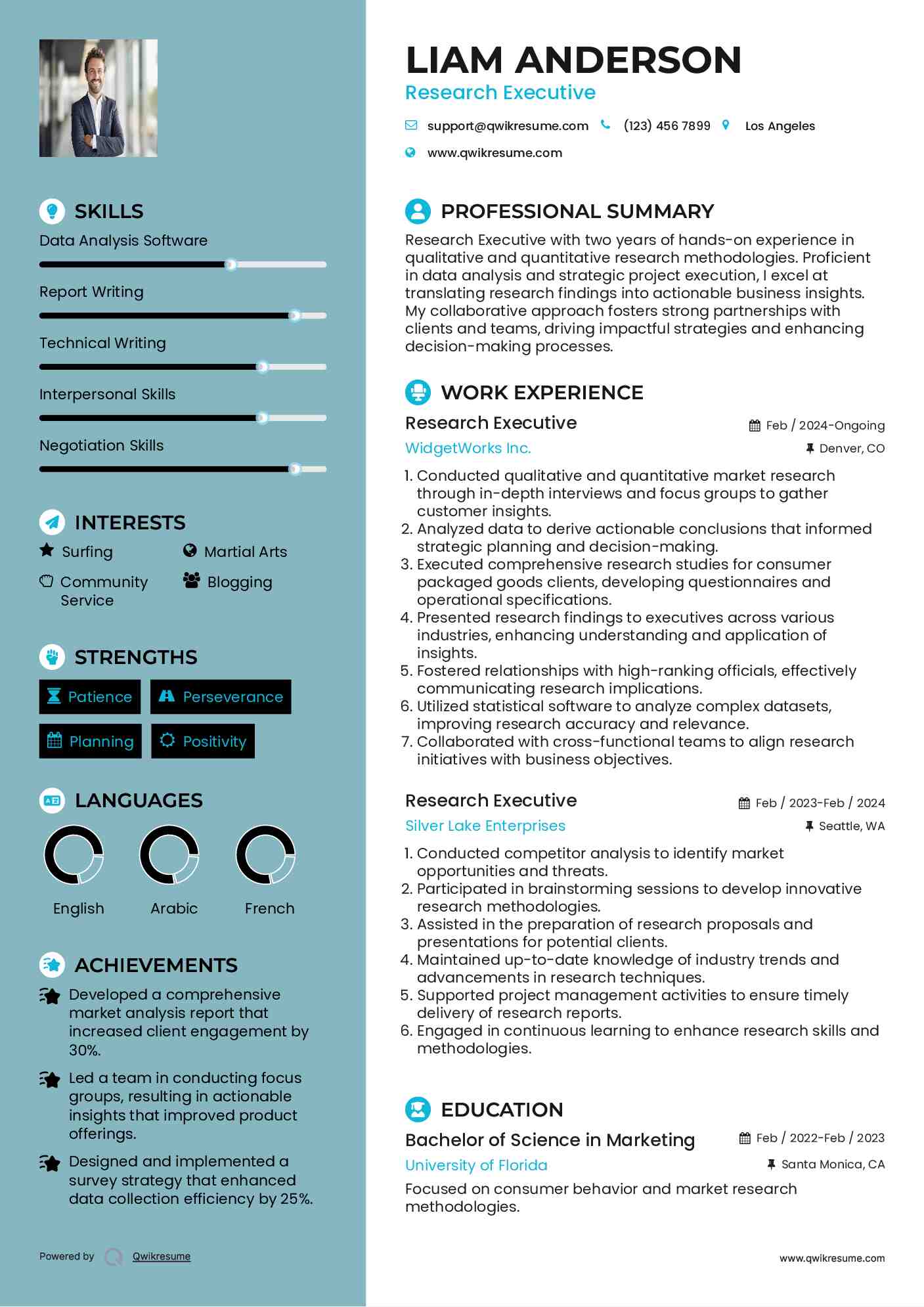 Research Executive Resume Template