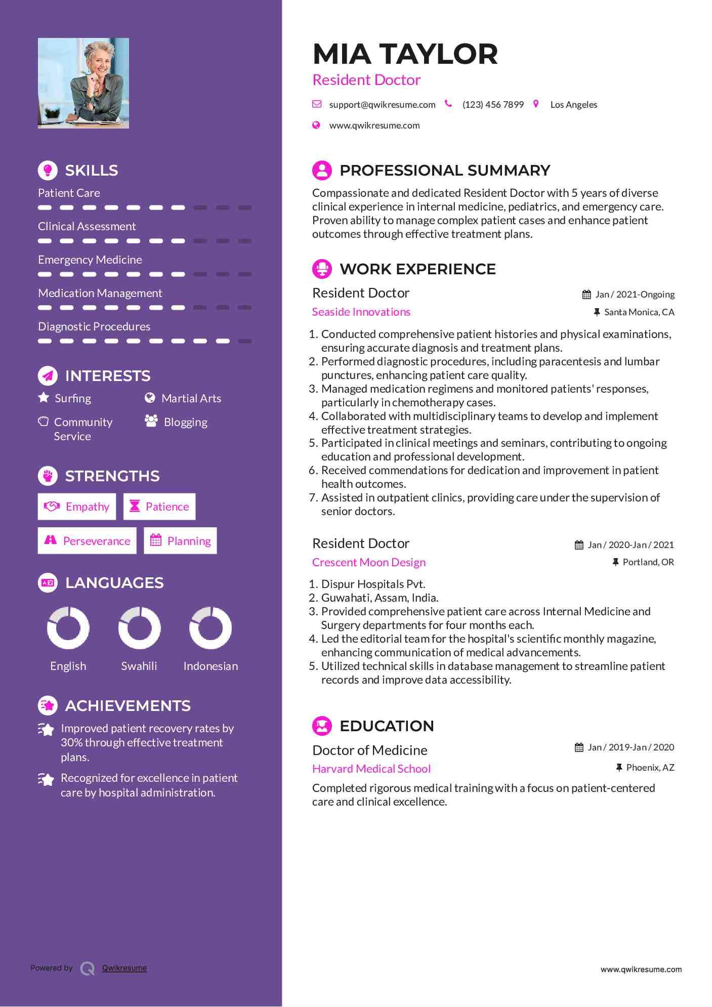 Resident Doctor Resume Template