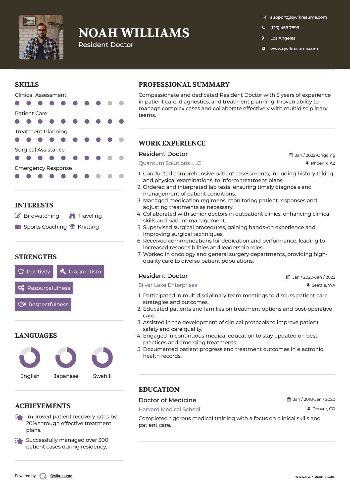 Resident Doctor Resume Template