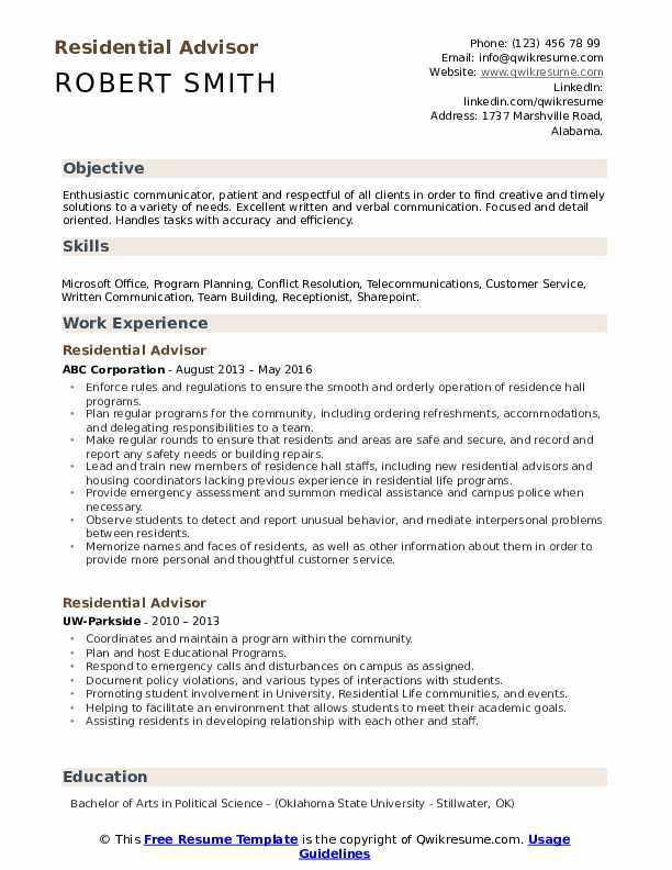 residential advisor resume samples qwikresume resident advisor resumes
