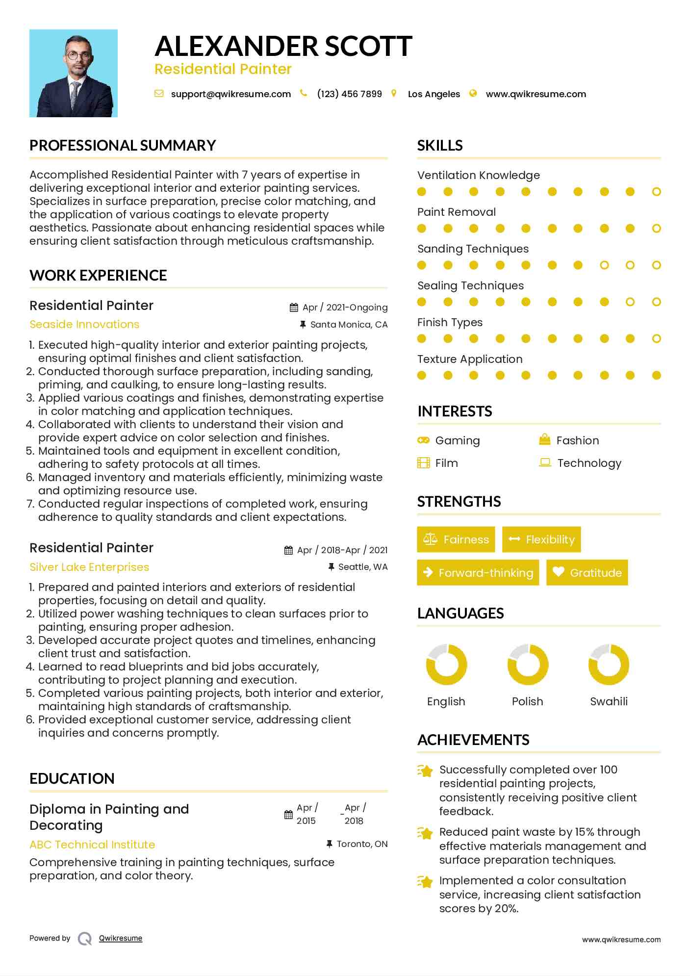 Residential Painter Resume Samples - Residential Painter 1643864145 Pdf 