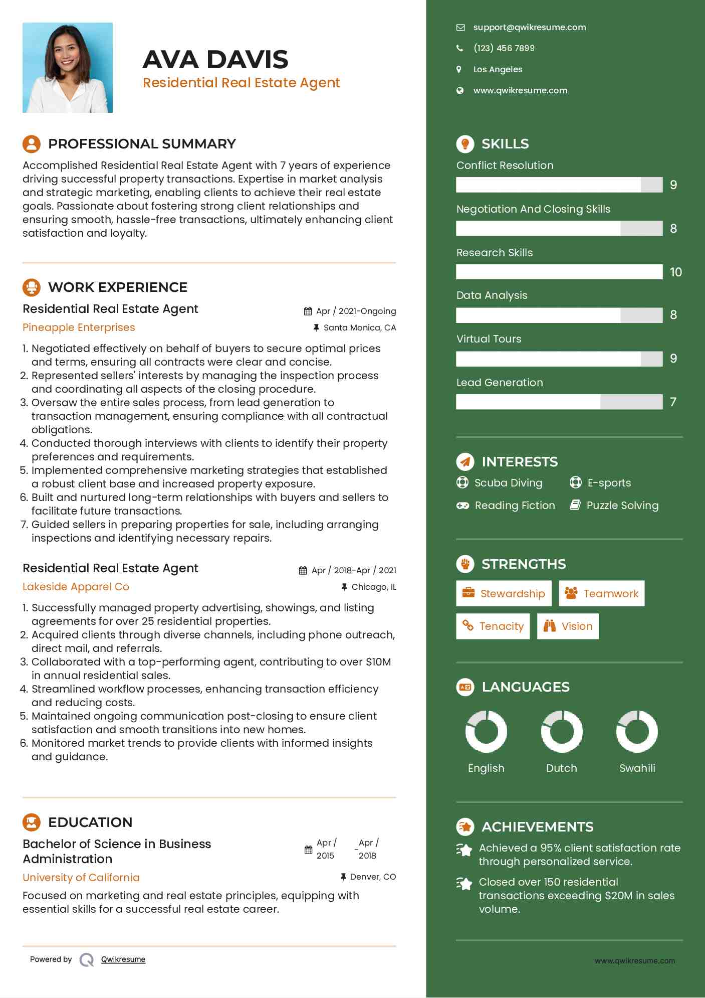 Residential Real Estate Agent Resume Format