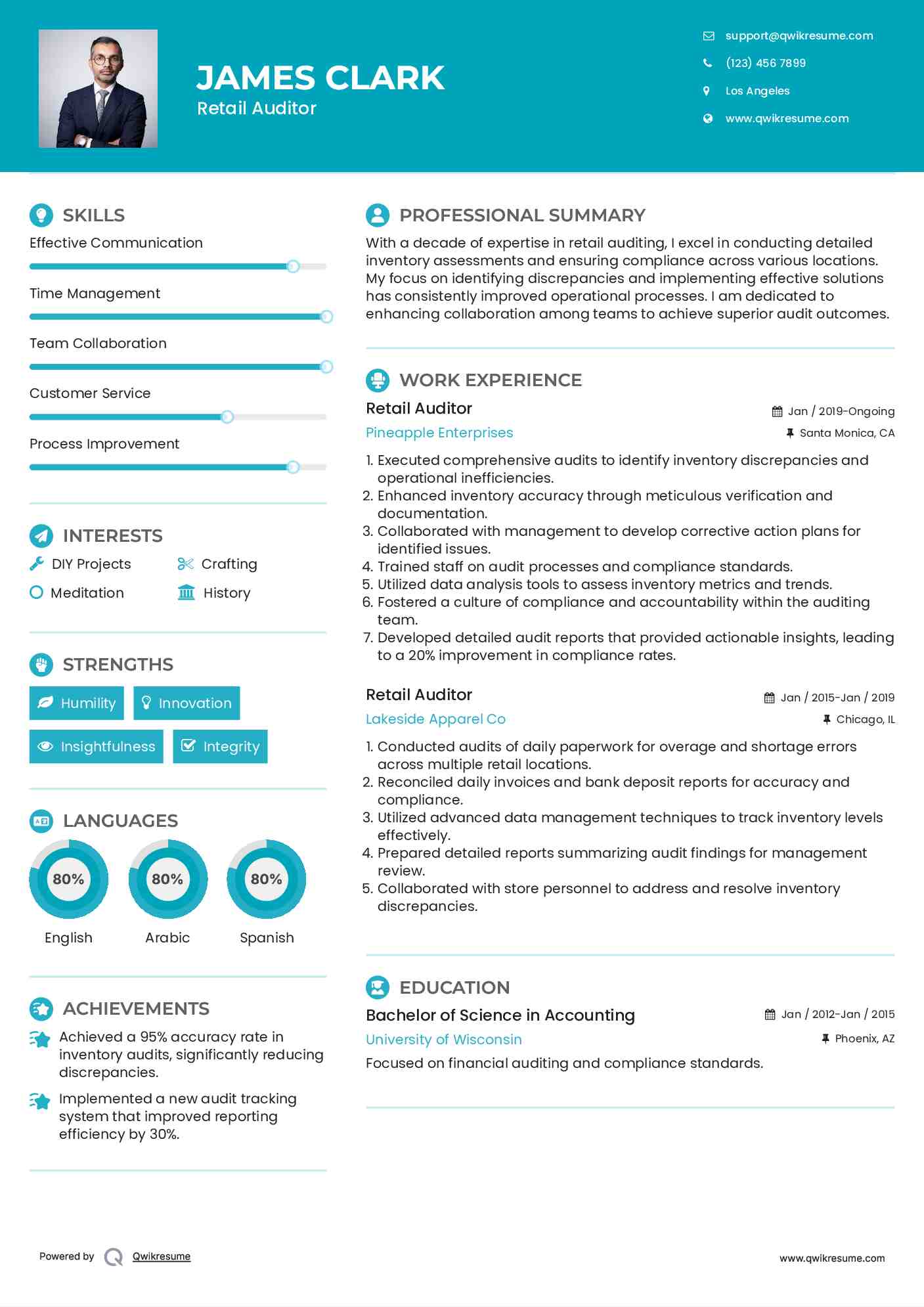 Retail Auditor Resume Format