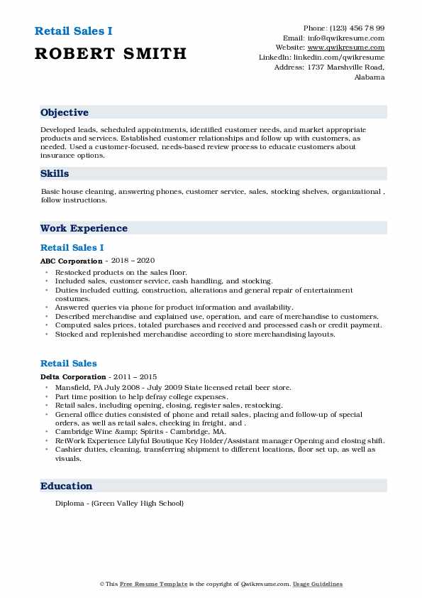 Retail Sales Resume Samples QwikResume - Retail Sales 1588221933 Pdf