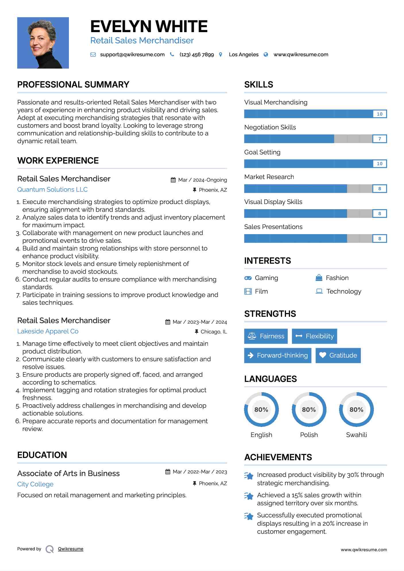 Retail Sales Merchandiser Resume Template