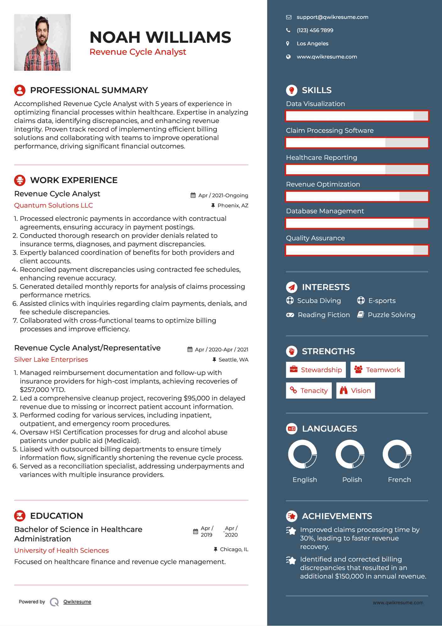 Revenue Cycle Analyst Resume Format