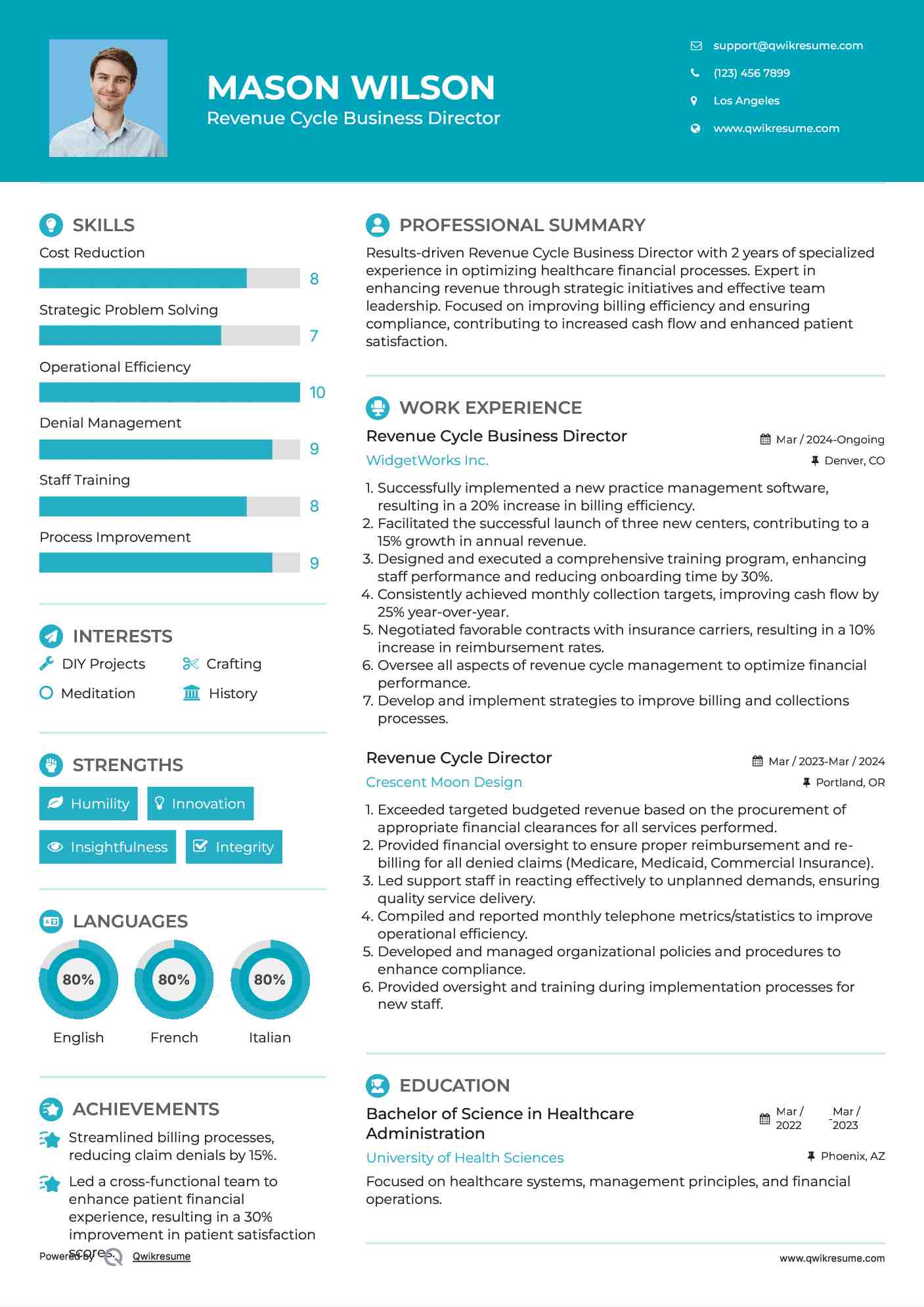 Revenue Cycle Business Director

 Resume Example