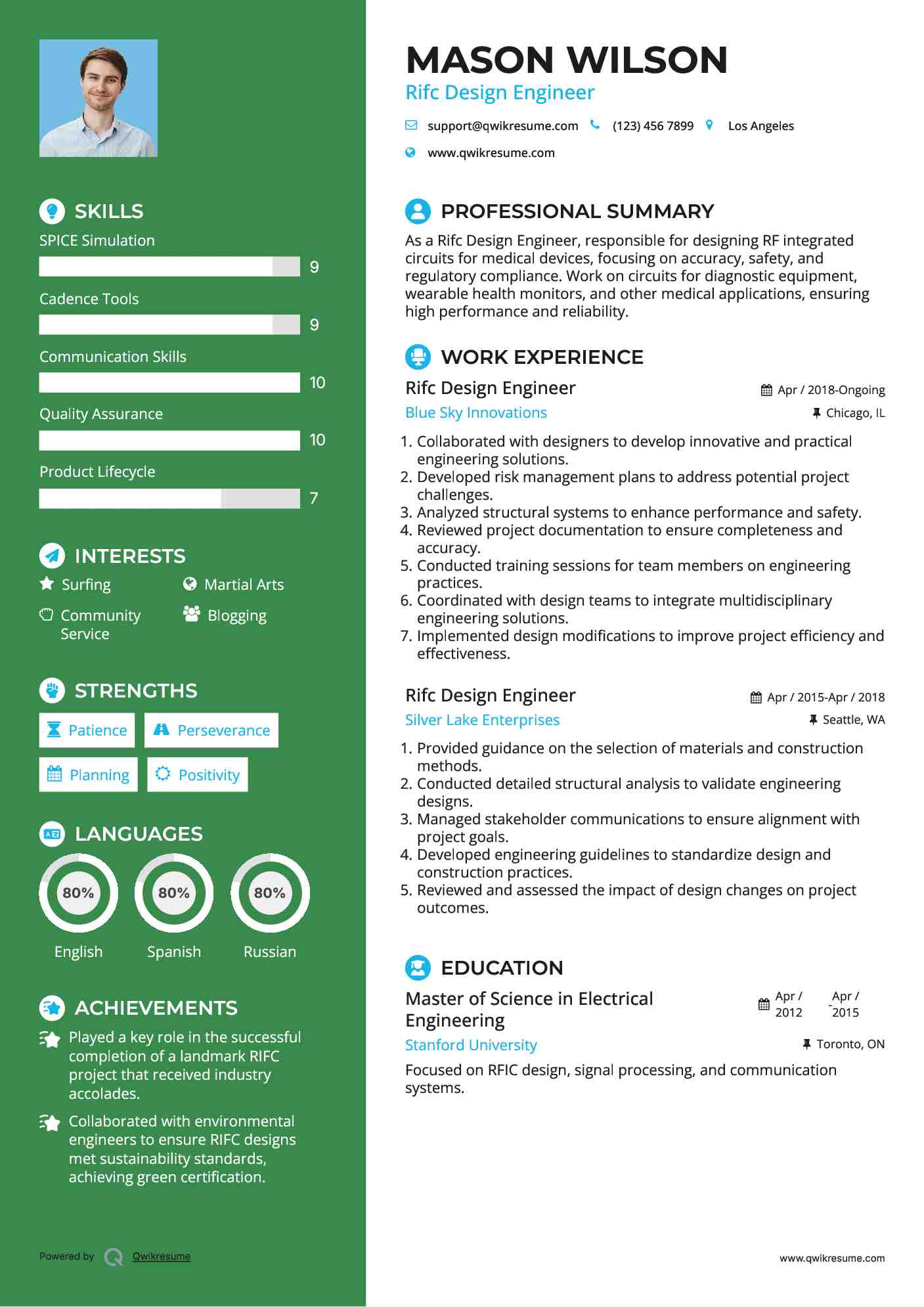 Rifc Design Engineer Resume Model