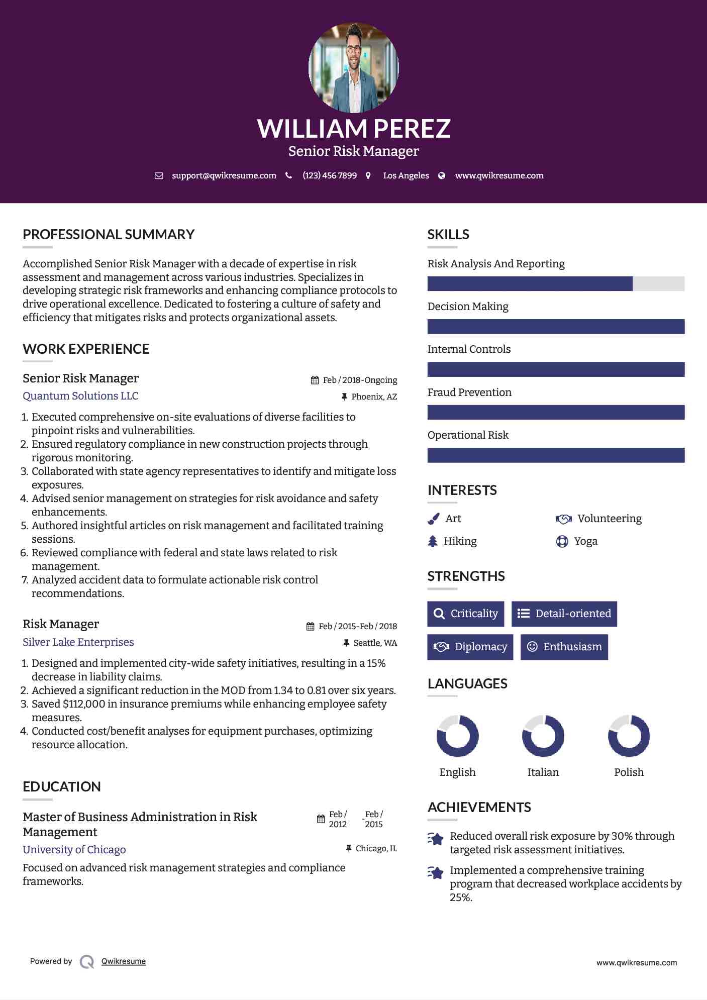 Enterprise Risk Manager Job Description Senturinsms