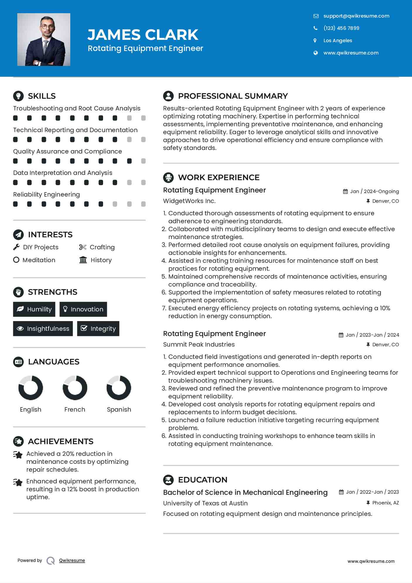 Rotating Equipment Engineer Resume Sample