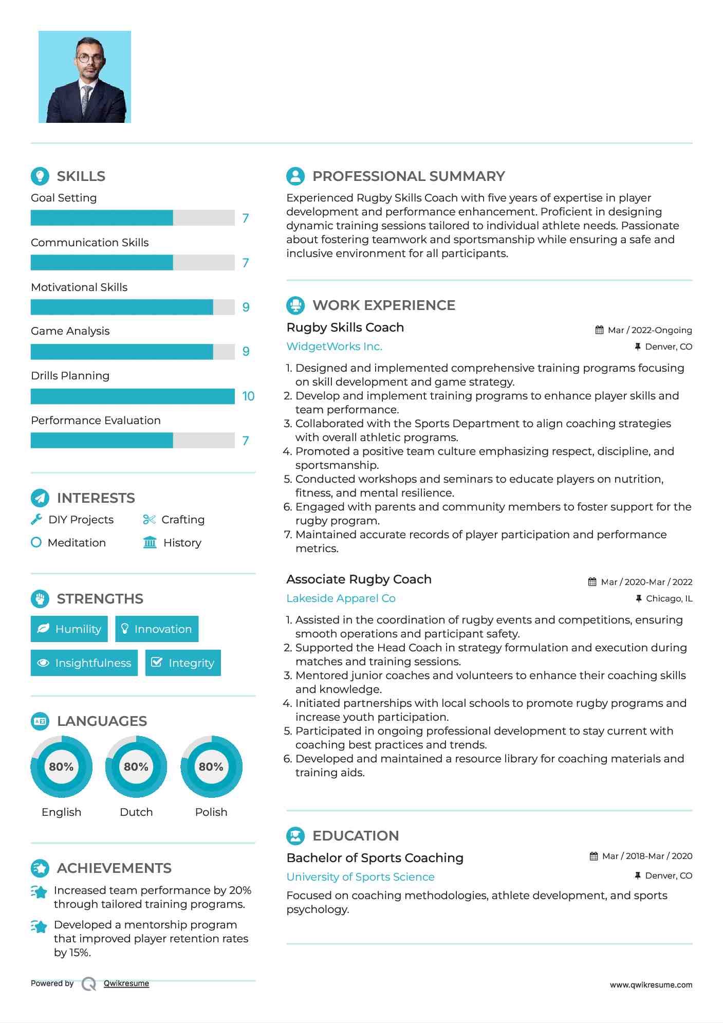 Rugby Skills Coach

 Resume Format