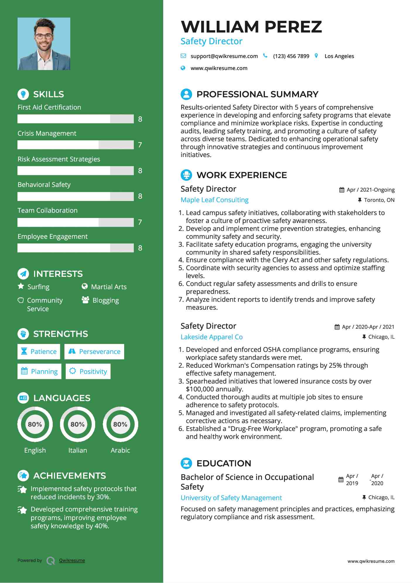 Safety Director Resume Model