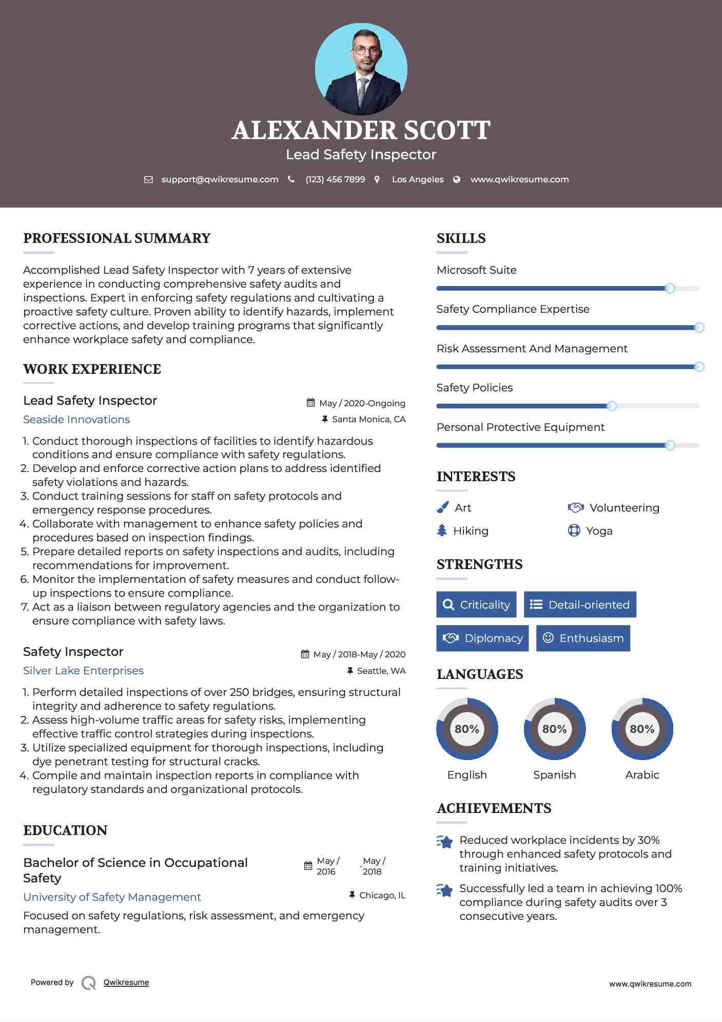 safety inspector resume samples qwikresume fire inspector resume