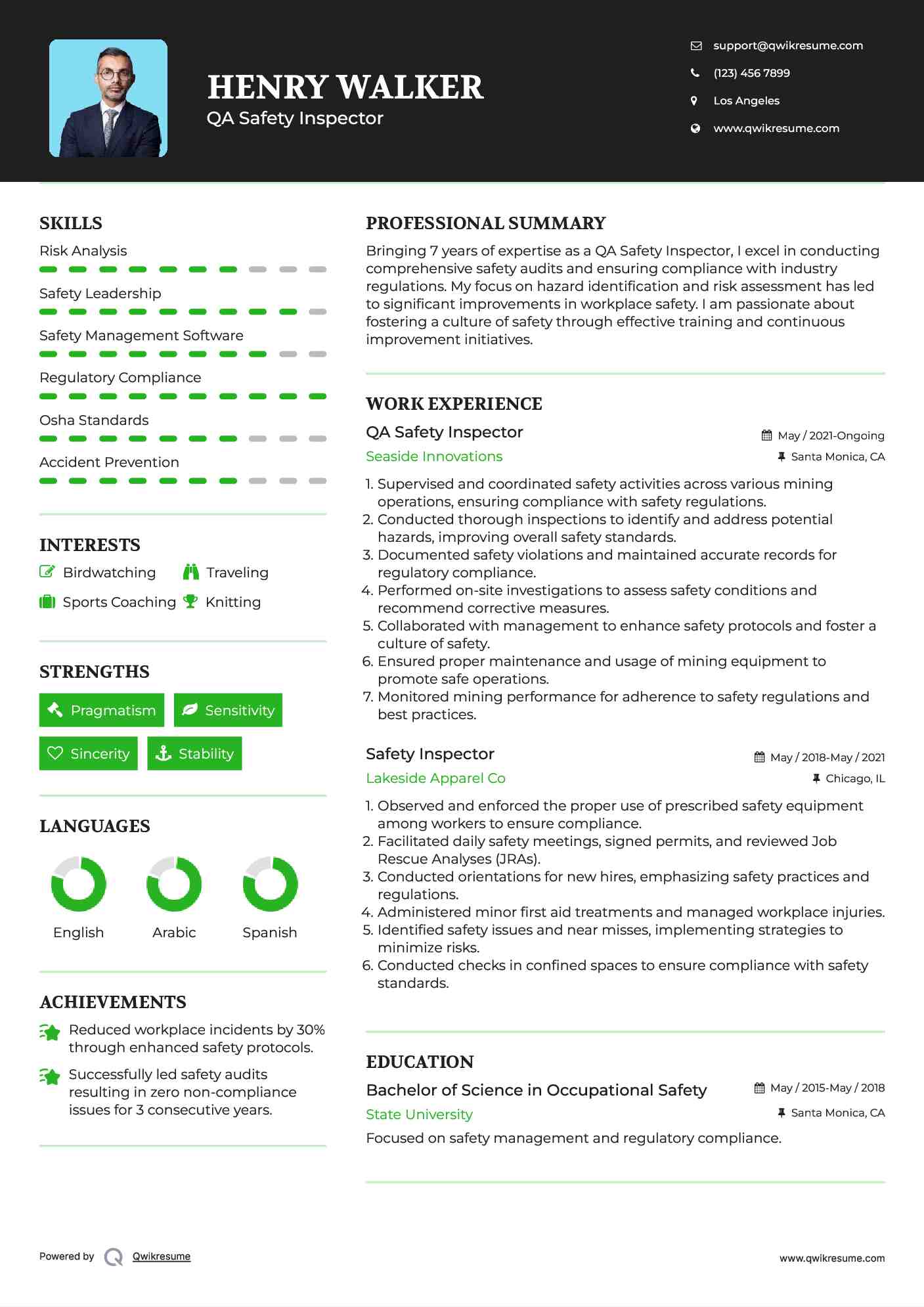 safety inspector resume samples qwikresume health inspector resume
