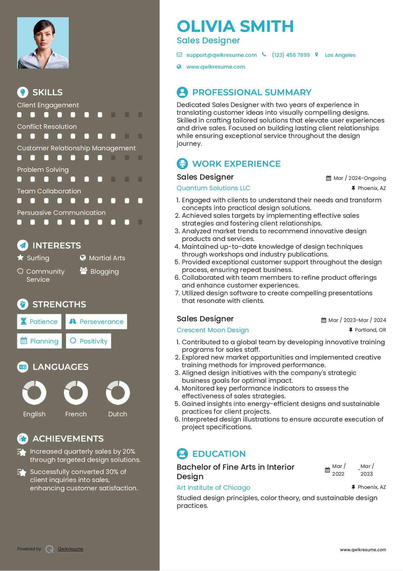 Sales Designer Resume Template