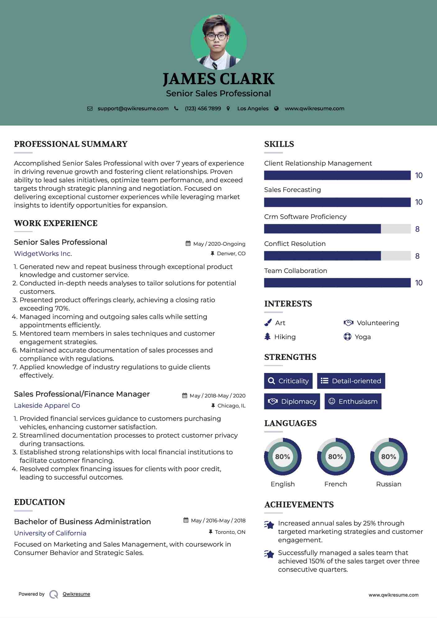 10 Sales Professional Resume Samples - Sales Professional 1564560876 Pdf