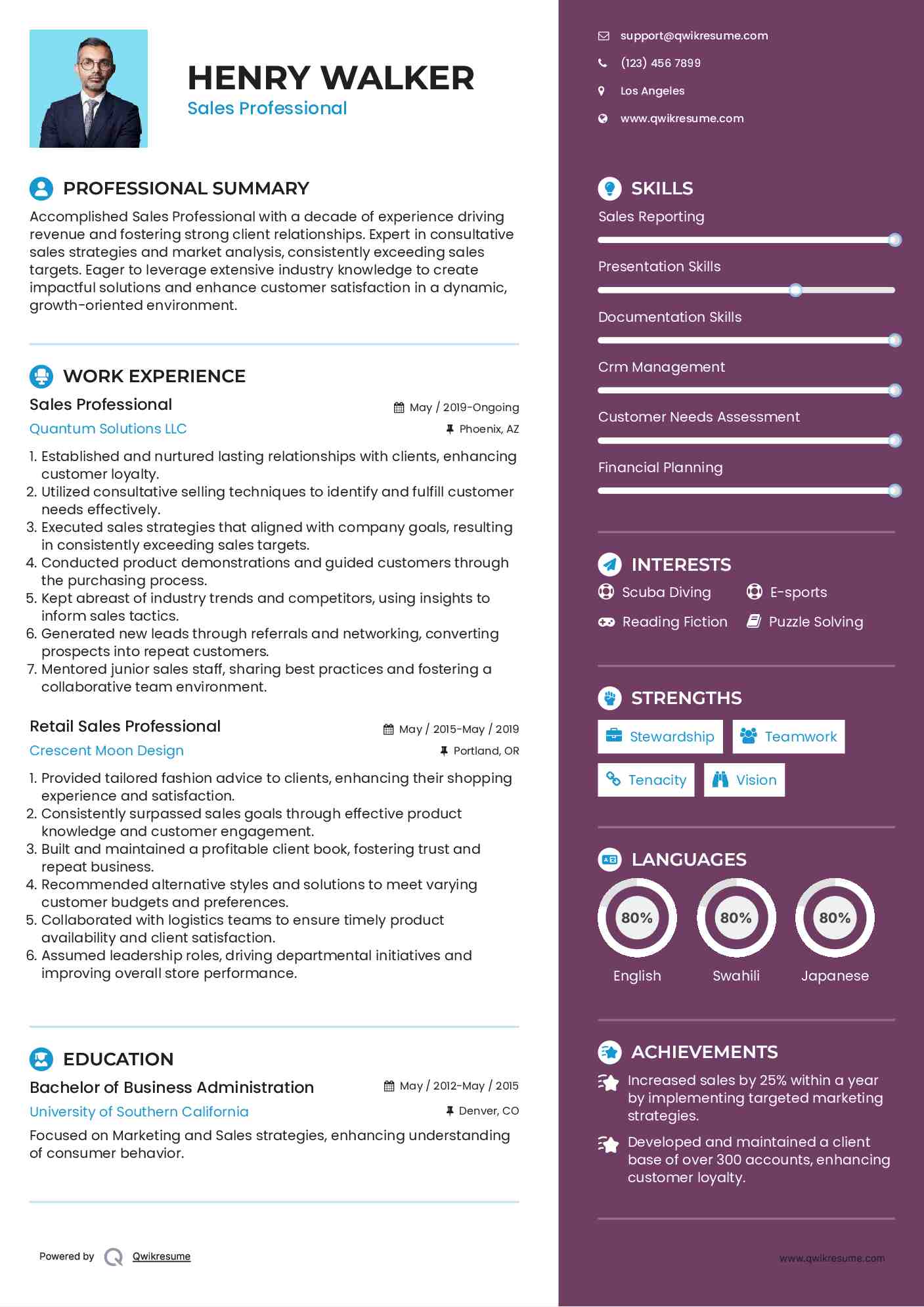 10 Sales Professional Resume Samples - Sales Professional 1564561249 Pdf