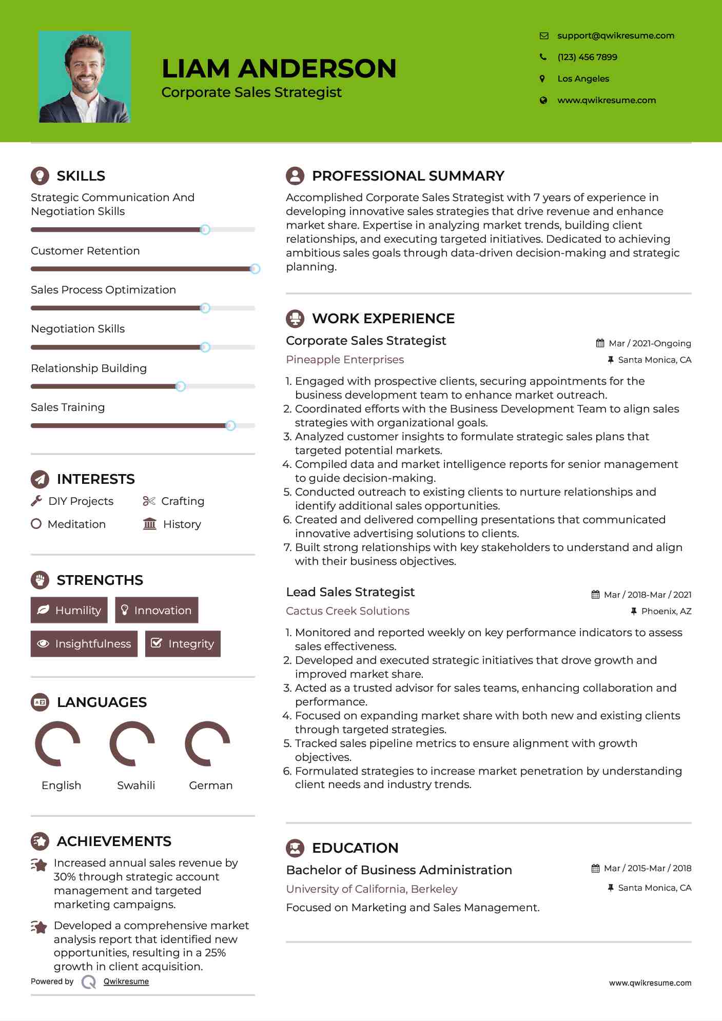 Corporate Sales Strategist

 Resume Format