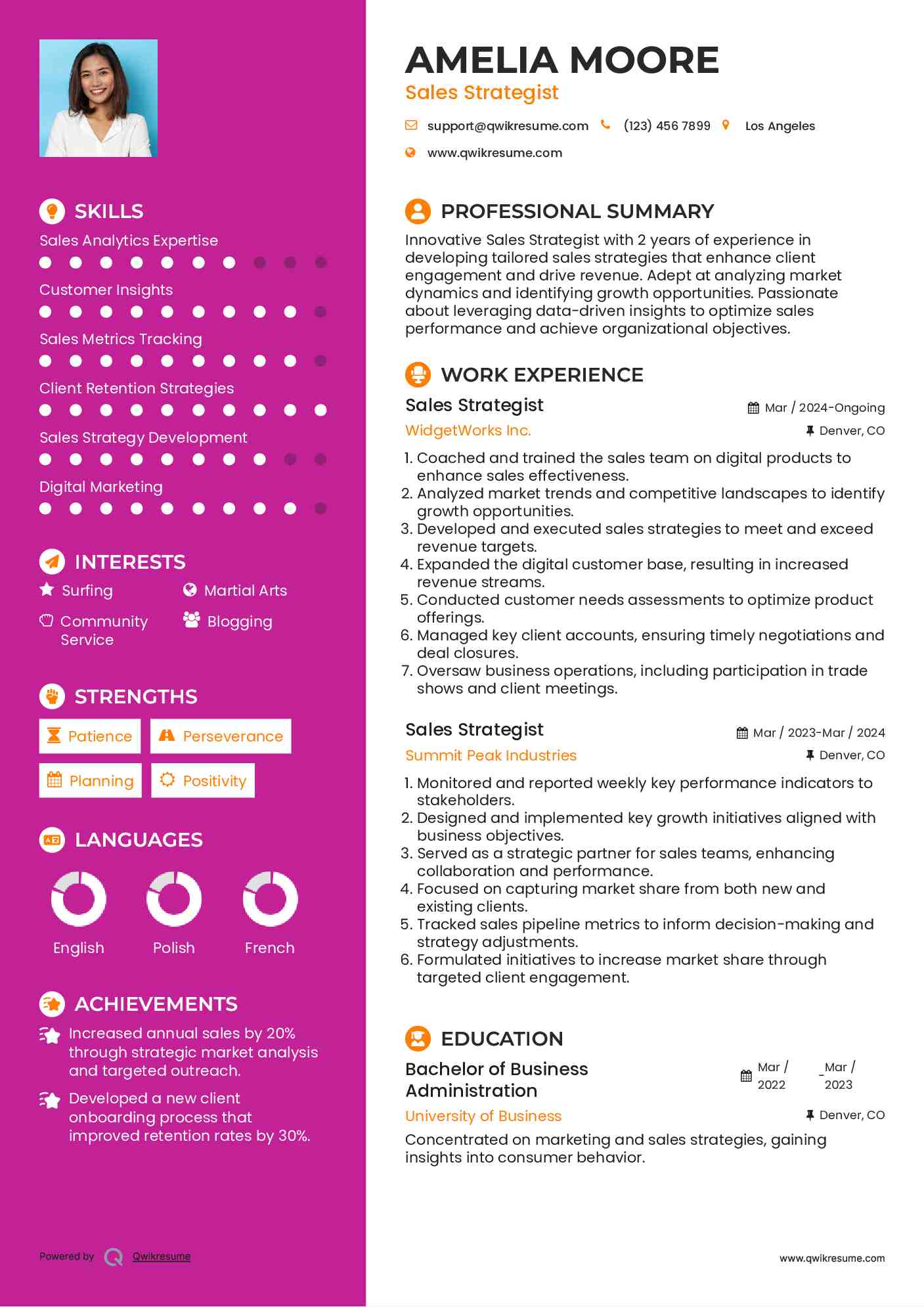 Sales Strategist Resume Template