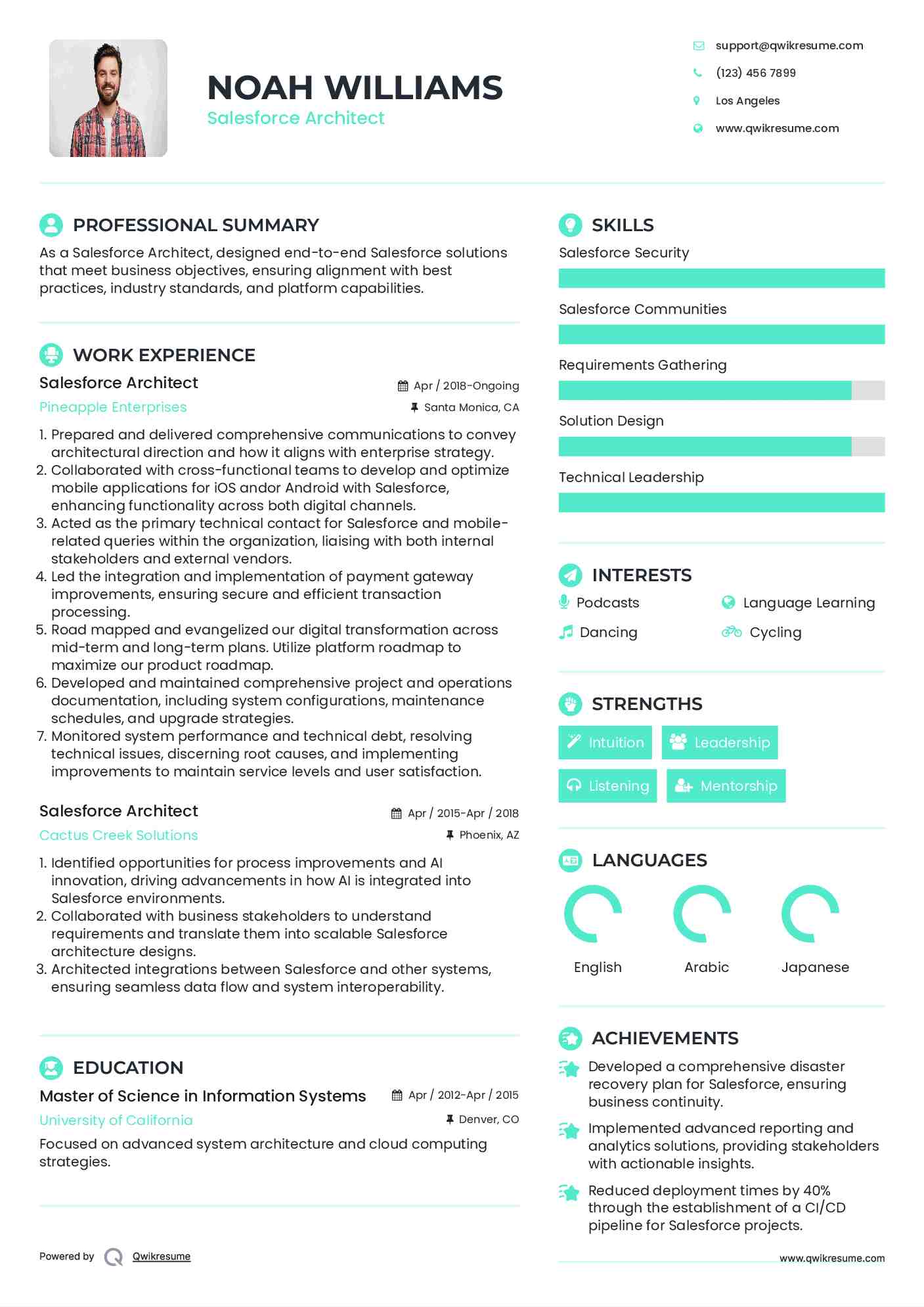 Salesforce Architect Resume Sample