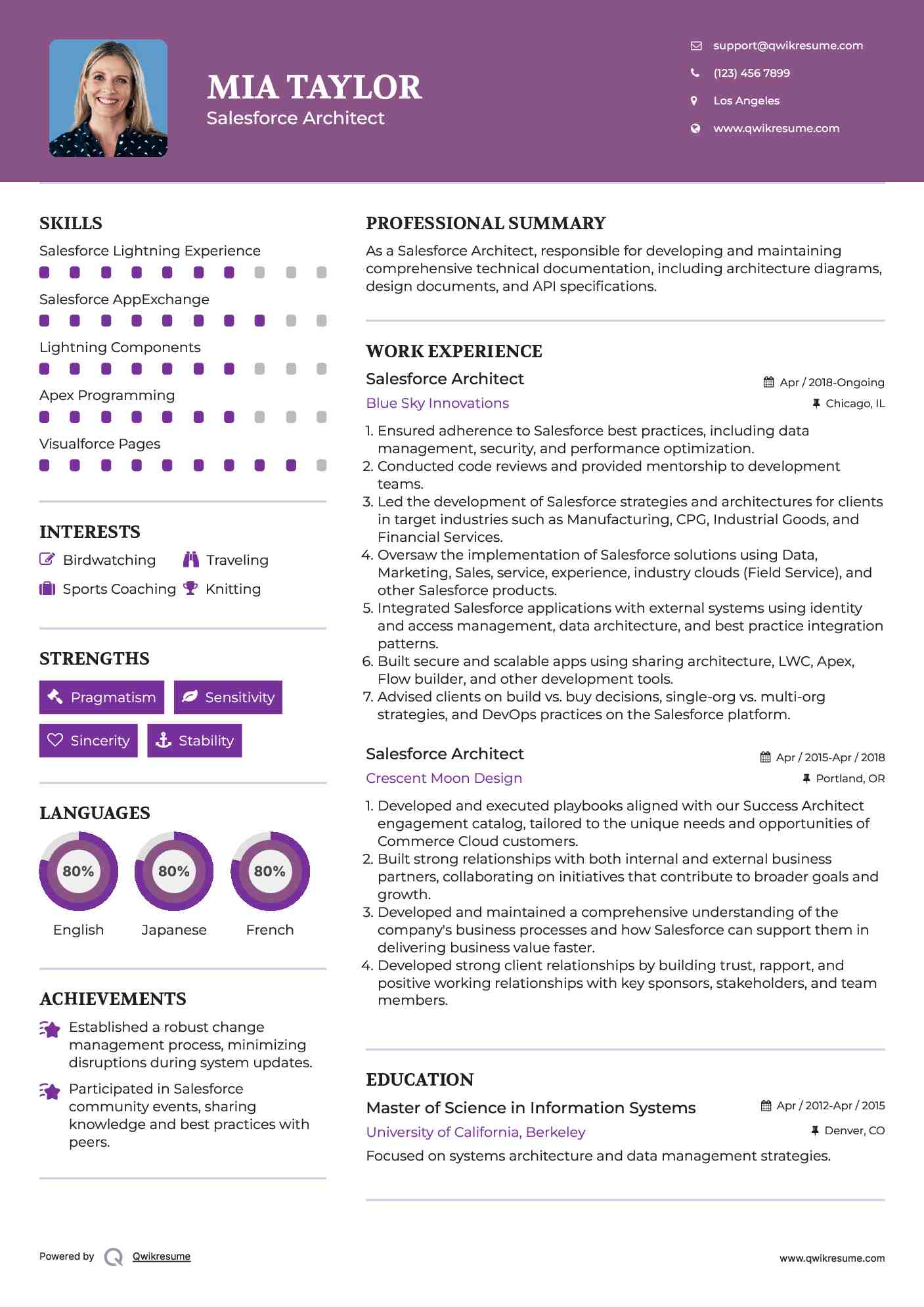 Salesforce Architect Resume Template