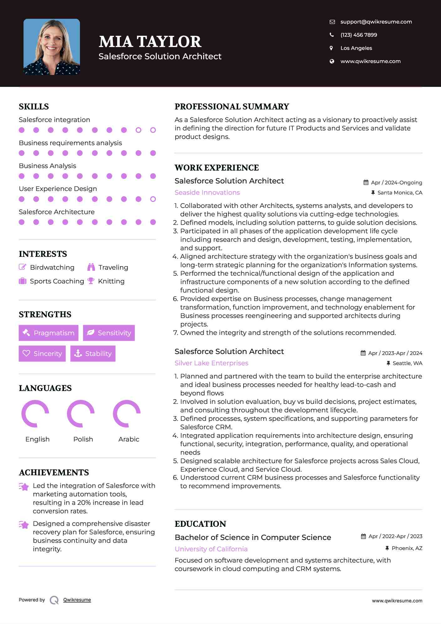 Salesforce Solution Architect Resume Template