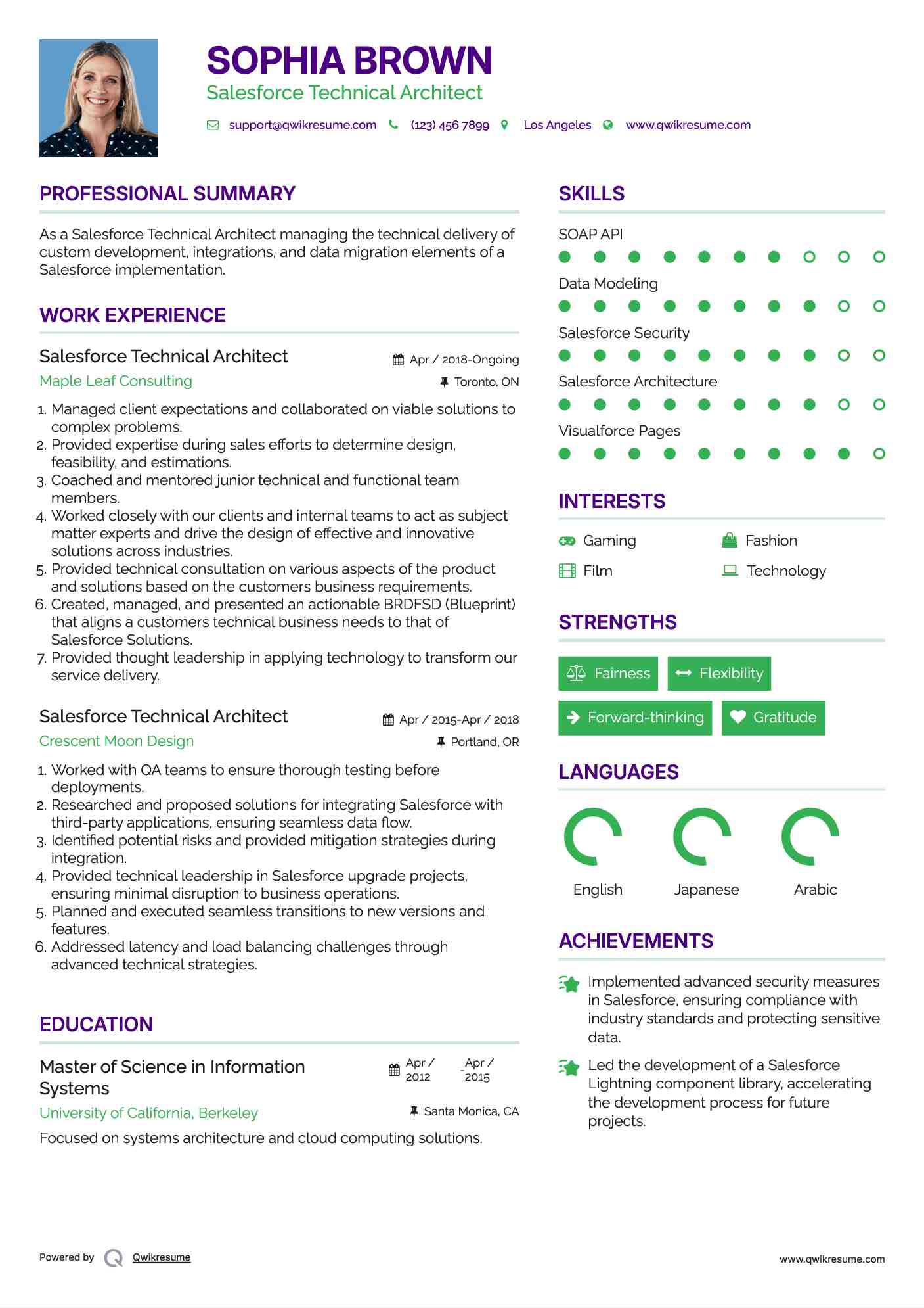 Salesforce Technical Architect Resume Template