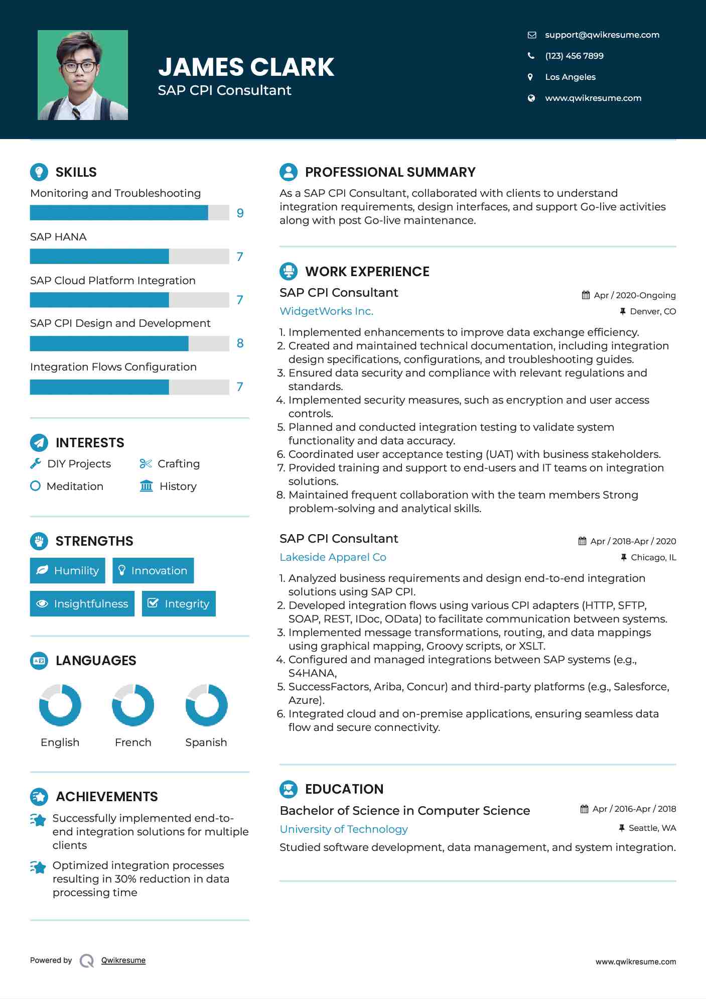 SAP CPI Consultant Resume Format