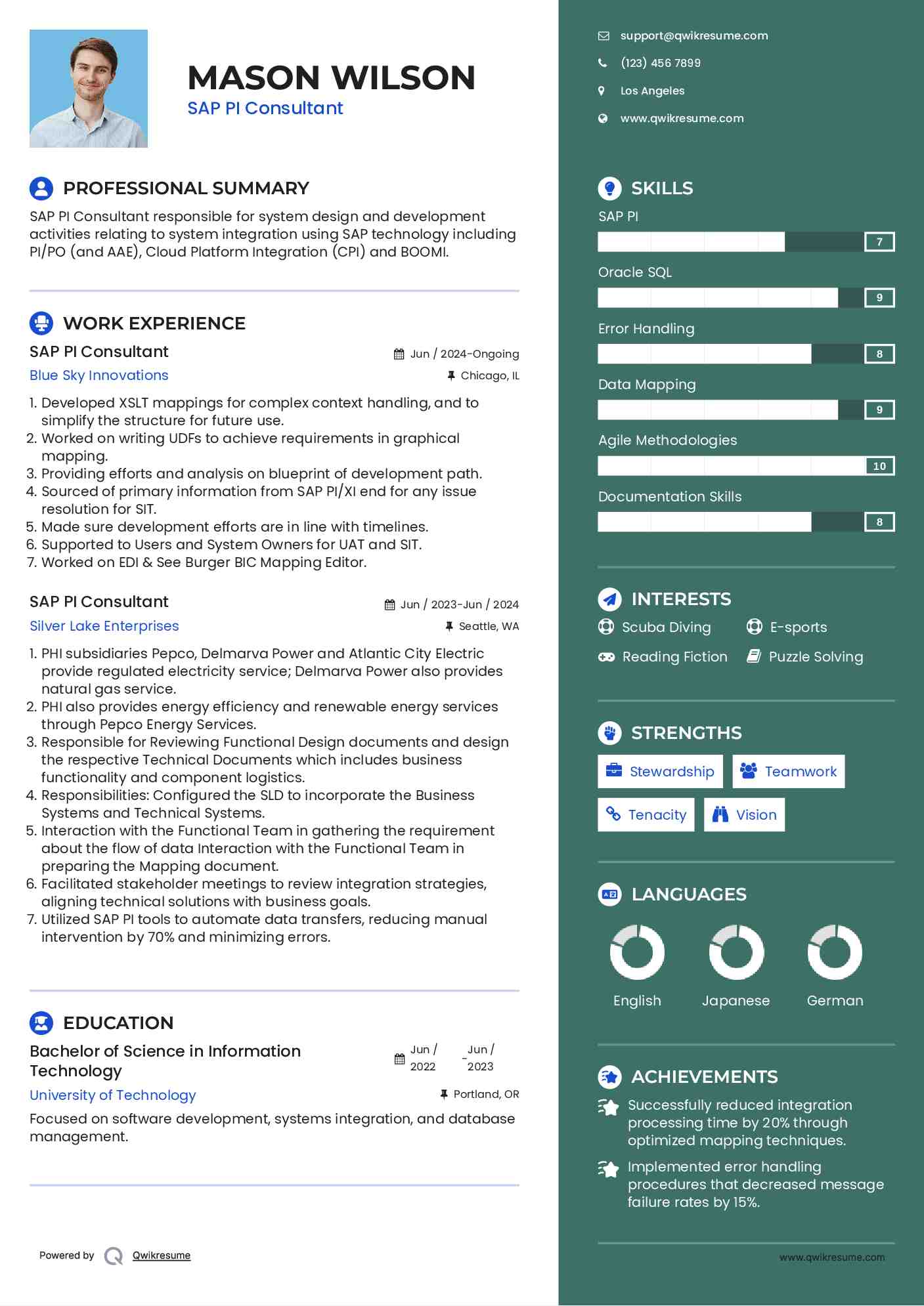 SAP PI Consultant Resume Format