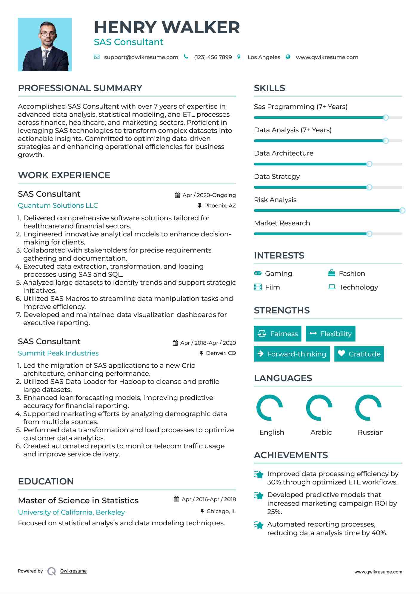 SAS Consultant Resume Format
